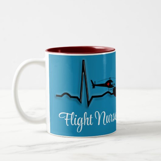 Tasse 2 Couleurs Infirmière en vol QRS & Helicopter Blue (Gauche)
