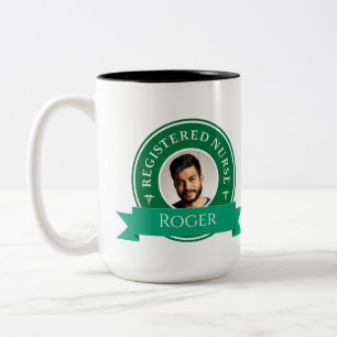 Tasse 2 Couleurs Infirmière inscrite moderne RN Badge personnalisé