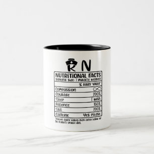 Tasse 2 Couleurs Infirmière inscrite moderne RN Fait nutritionnel