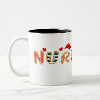 Tasse 2 Couleurs Infirmière Noël Noël Soins avec pain d'épice