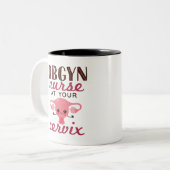 Tasse 2 Couleurs Infirmière OBGYN À Votre Bureau (Devant gauche)