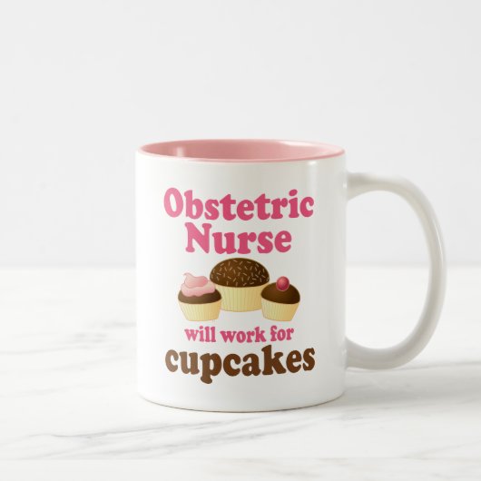Tasse 2 Couleurs Infirmière obstétrique drôle (Droit)