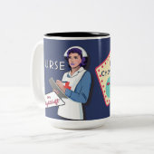 Tasse 2 Couleurs Infirmière personnalisable sur le café à deux tons (Devant gauche)