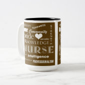 Tasse 2 Couleurs Infirmière Pride-Attributs/Brown (Devant gauche)