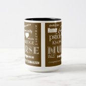 Tasse 2 Couleurs Infirmière Pride-Attributs/Brown (Centre)