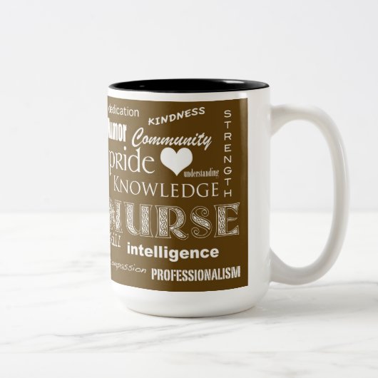 Tasse 2 Couleurs Infirmière Pride-Attributs/Brown (Droit)