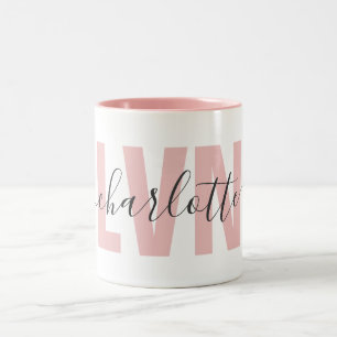 Tasse 2 Couleurs Infirmière professionnelle Chic LVN personnalisée