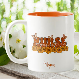 Tasse 2 Couleurs Infirmière psychiatrique Orange Super Floral