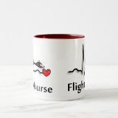 Tasse 2 Couleurs Infirmière QRS de vol et conception d'hélicoptère (Centre)