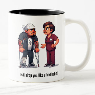 Tasse 2 Couleurs Infirmière scolariser le patient membre de la band