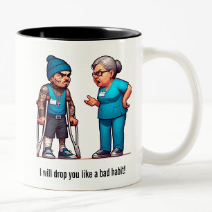 Tasse 2 Couleurs Infirmière scolariser le patient membre de la band