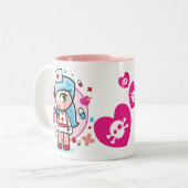 Tasse 2 Couleurs infirmière superbe de kawaii (Devant gauche)