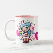 Tasse 2 Couleurs infirmière superbe de kawaii (Gauche)