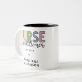 Tasse 2 Couleurs Infirmière sur mesure Praticien NP Infirmière dipl (Devant gauche)