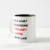 Tasse 2 Couleurs infirmière vétérinaire, génial (Devant gauche)