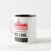 Tasse 2 Couleurs Ingénierie facile comme vélo (Devant gauche)