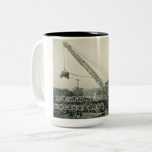 Tasse 2 Couleurs INGÉNIEUR OPÉRATIONNEL DE LA grue et de la chaussu (Devant gauche)