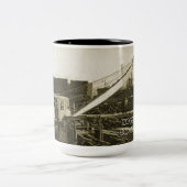 Tasse 2 Couleurs INGÉNIEUR OPÉRATIONNEL DE LA grue et de la chaussu (Centre)