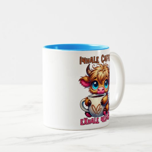 Tasse 2 Couleurs Inhale Caffeine Exhale Negativity  (Devant droit)