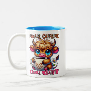 Tasse 2 Couleurs Inhaler la caféine, exhaler la négativité
