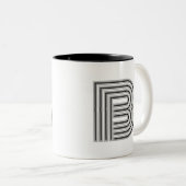 Tasse 2 Couleurs Initial Letter Monogram Black White Modern Stylish (Devant droit)