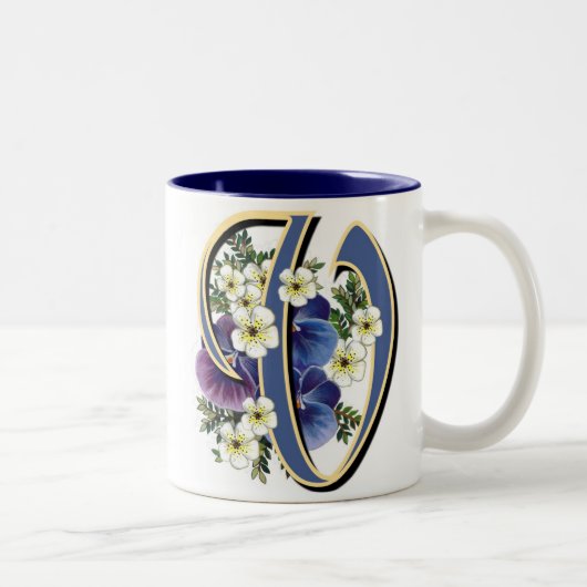 Tasse 2 Couleurs Initiale de pensée - V (Droit)