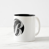 Tasse 2 Couleurs Initiale élégante B (Devant droit)
