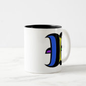 Tasse 2 Couleurs Initiale moderne I (Devant droit)
