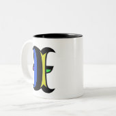 Tasse 2 Couleurs Initiale moderne I (Devant gauche)