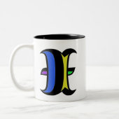 Tasse 2 Couleurs Initiale moderne I (Gauche)