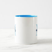 Tasse 2 Couleurs Initiale Monogrammée Élégant Nom Manuscrit (Centre)