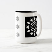 Tasse 2 Couleurs Initiale Noir Blanc Noir Feux de neige (Devant droit)