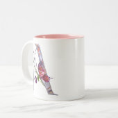 Tasse 2 Couleurs Initiale précieuse A de papillon (Devant gauche)