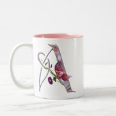 Tasse 2 Couleurs Initiale précieuse A de papillon (Gauche)