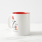 Tasse 2 Couleurs Initiale Z Nom Élégant Script moderne Noël (Devant gauche)