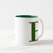 Tasse 2 Couleurs Initiales de monogramme vert moderne élégant perso (Devant droit)
