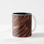 Tasse 2 Couleurs Initiales de vague en cuivre 3D cool (Devant droit)