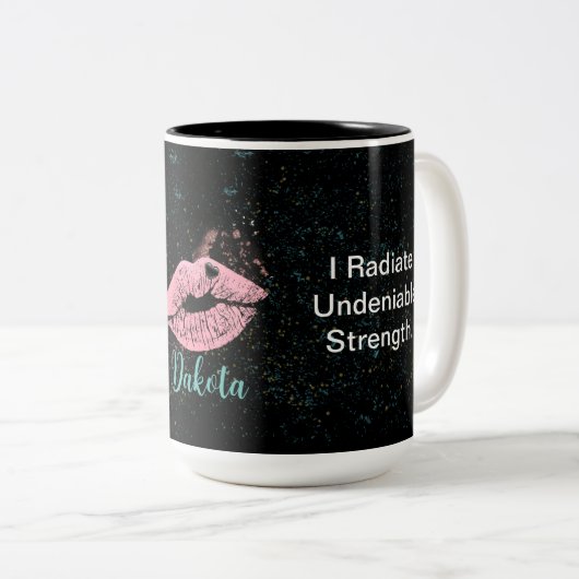 Tasse 2 Couleurs Initiales Monogrammes modifiables Mesaje & photo n (Devant droit)