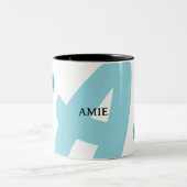 Tasse 2 Couleurs Initiales monogrammes personnalisées, nom, image (Centre)