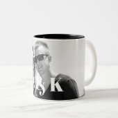 Tasse 2 Couleurs Initiales photo personnalisées et gros monogrammes (Devant droit)