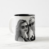 Tasse 2 Couleurs Initiales photo personnalisées et gros monogrammes (Devant gauche)