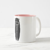 Tasse 2 Couleurs Insecte noir de cigale (Devant droit)