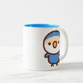 Tasse 2 Couleurs Inséparable à face de pêche violette (Devant droit)