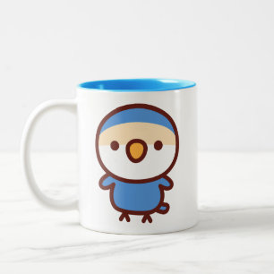 Tasse 2 Couleurs Inséparable à face de pêche violette