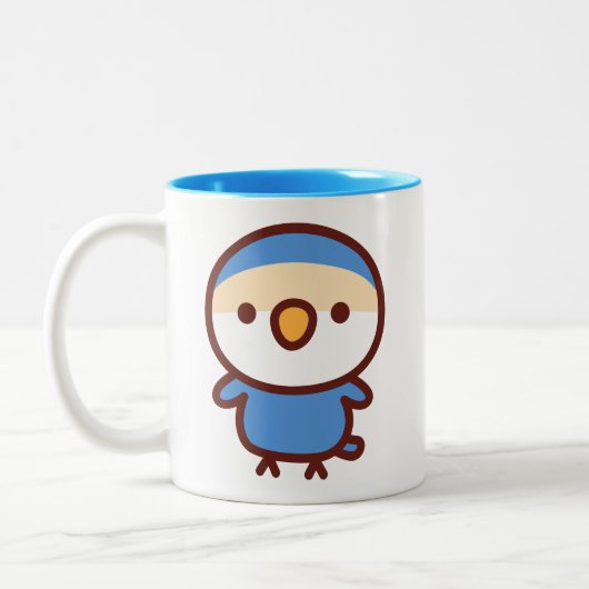 Tasse 2 Couleurs Inséparable à face de pêche violette (Gauche)