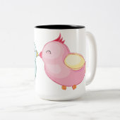 Tasse 2 Couleurs inséparables, oiseaux, amour (Devant droit)
