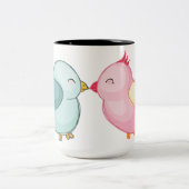 Tasse 2 Couleurs inséparables, oiseaux, amour (Centre)