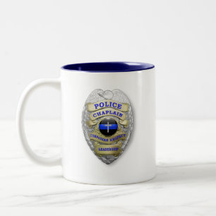 Tasse 2 Couleurs Insigne de l'aumônier de police de la Ligne Bleue