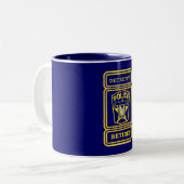 Tasse 2 Couleurs Insigne retraité du policier (Devant gauche)