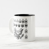 Tasse 2 Couleurs Insignes de rang militaire d'armée (Devant gauche)